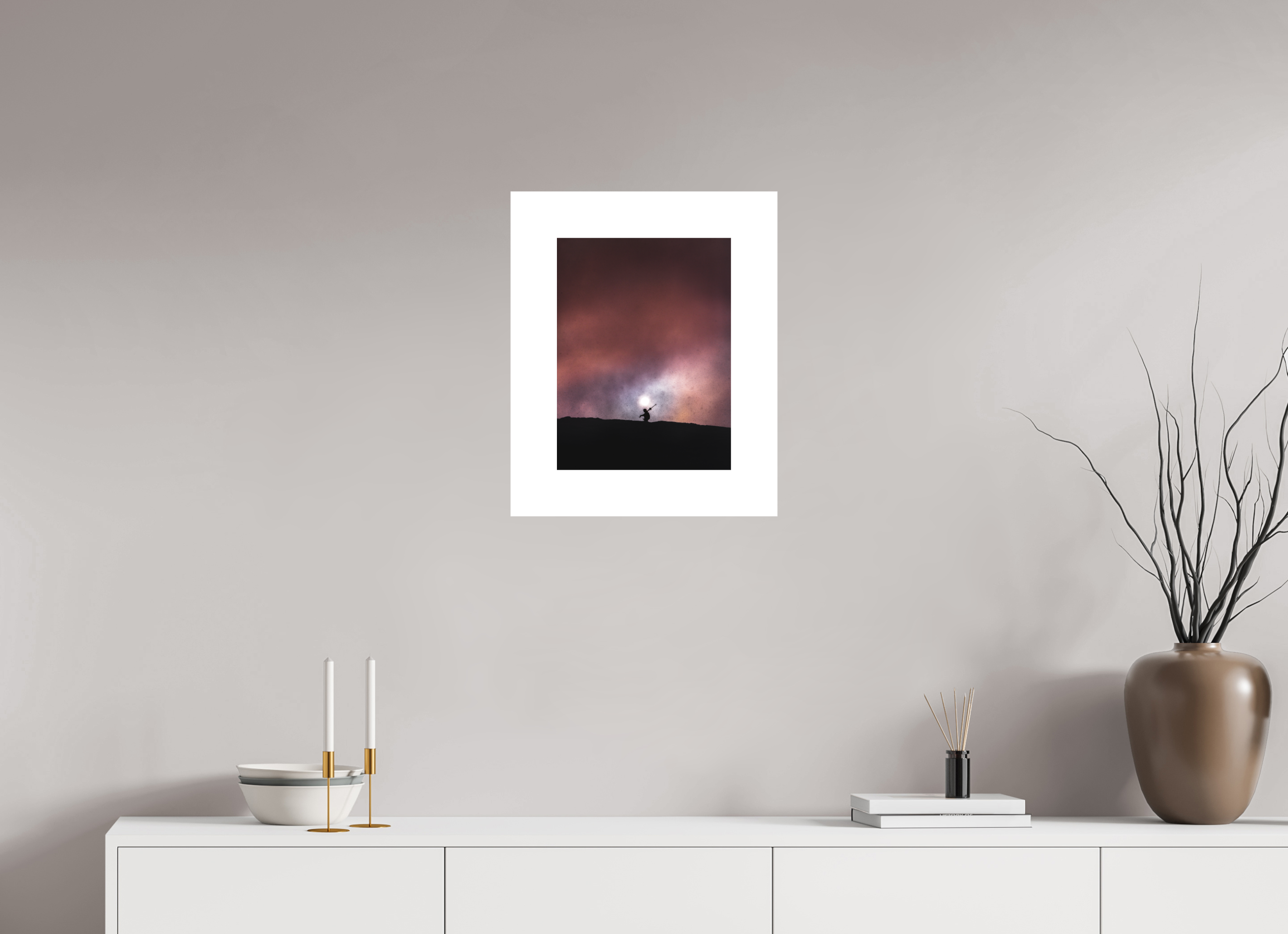 30 x 40 cm, Bamboo Hahnemühle 8cm Rand Dreamy Skier