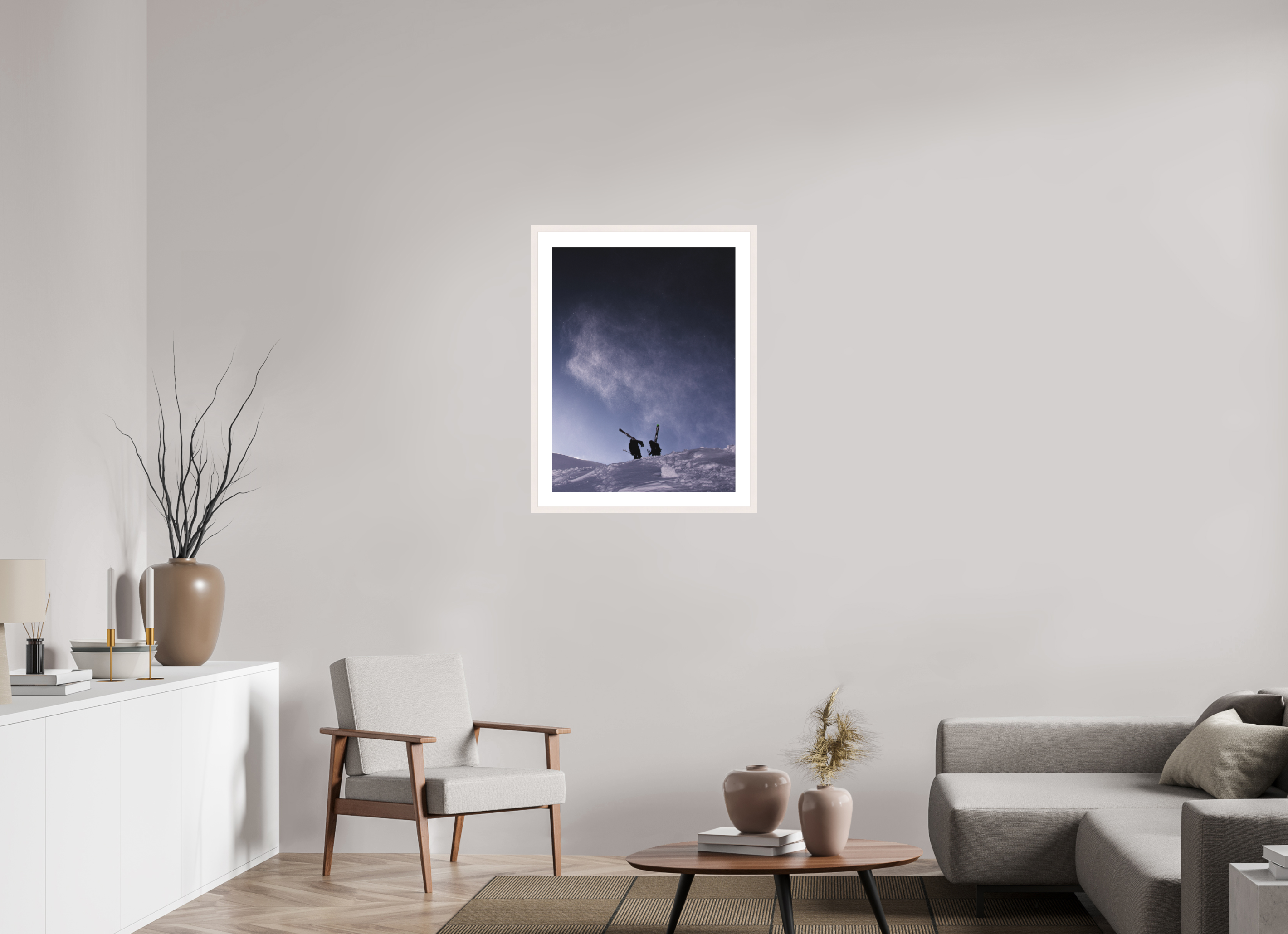 60 x 80 cm, rahmen hahnemühle photo rag Skiers Dream